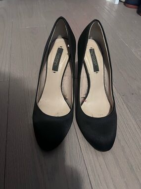 Zara Black Satin Pumps